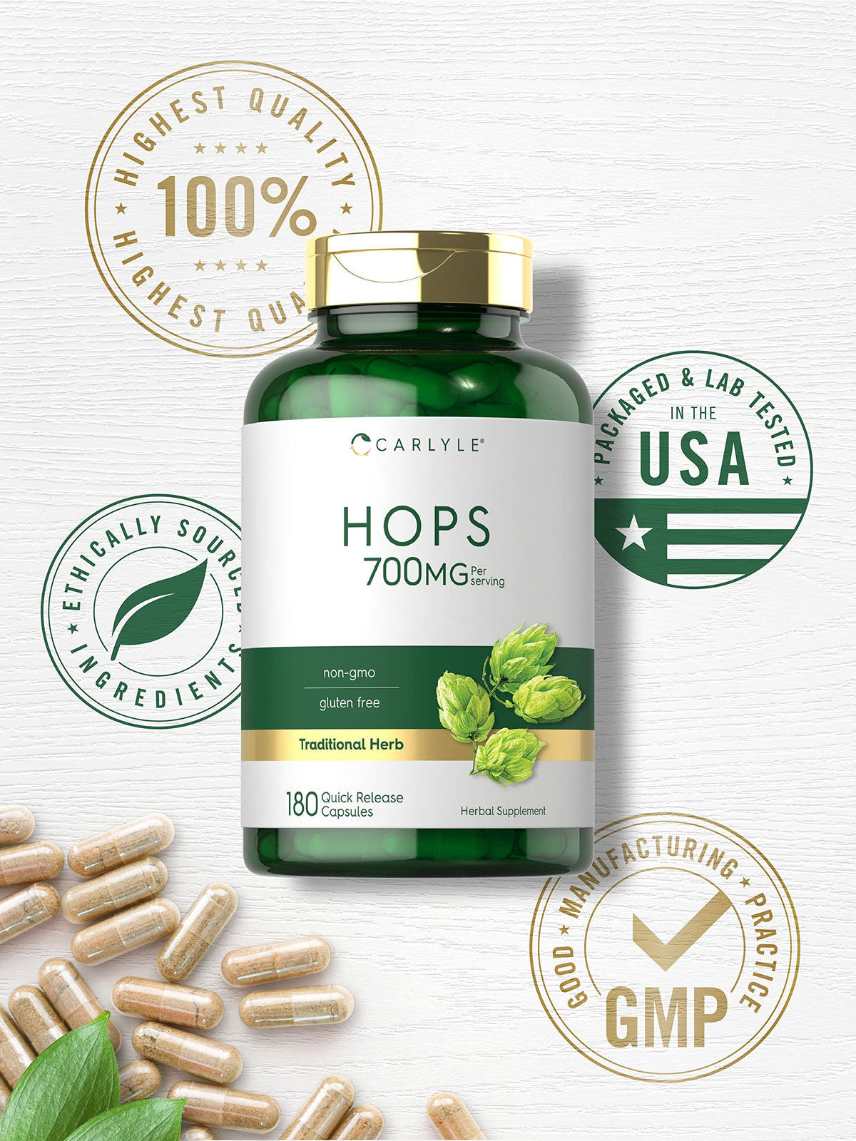 Carlyle Hops 700mg label close-up
