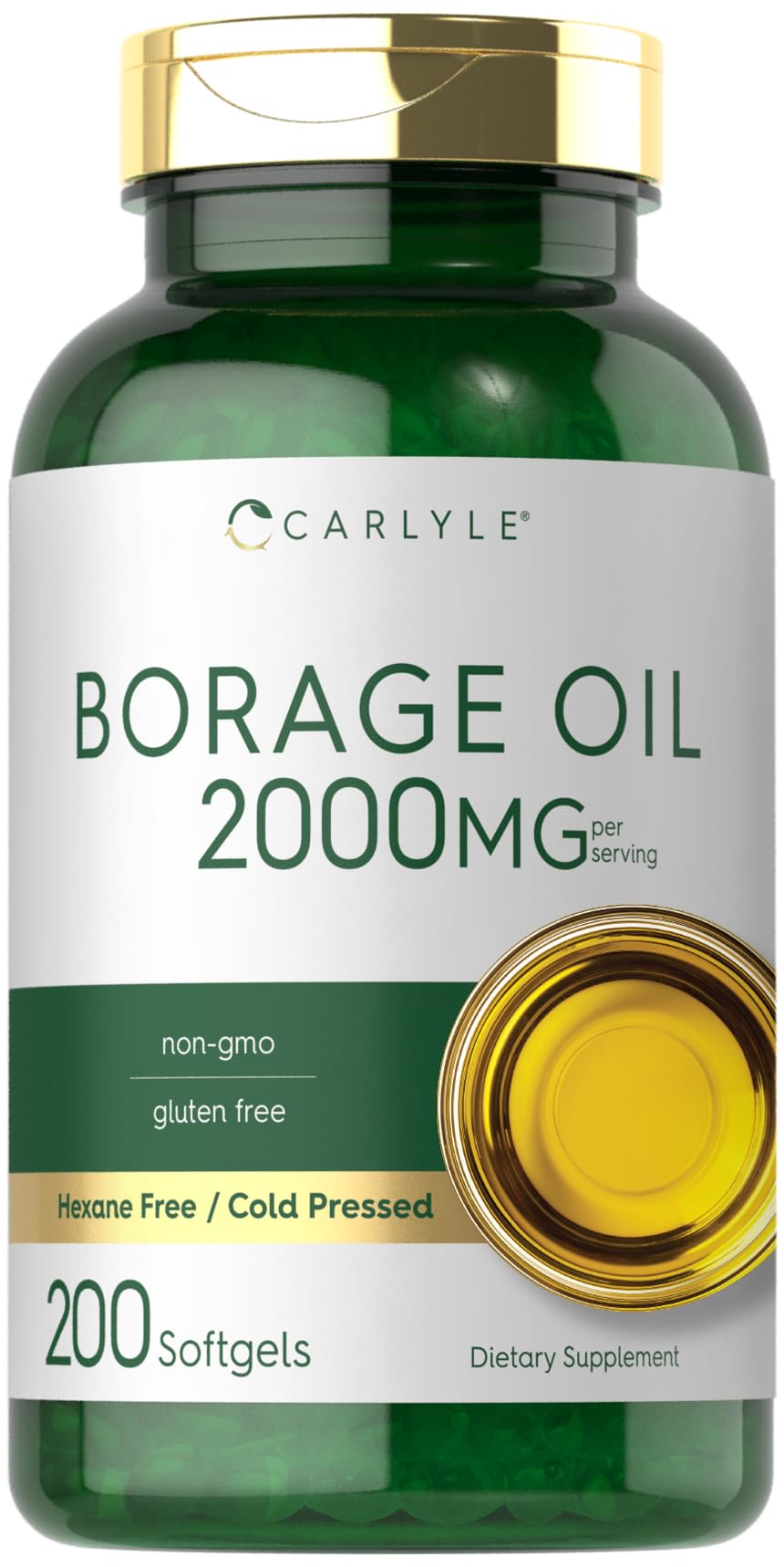 Carlyle Huile de Bourrache 2000mg 200 Capsules Molles avant