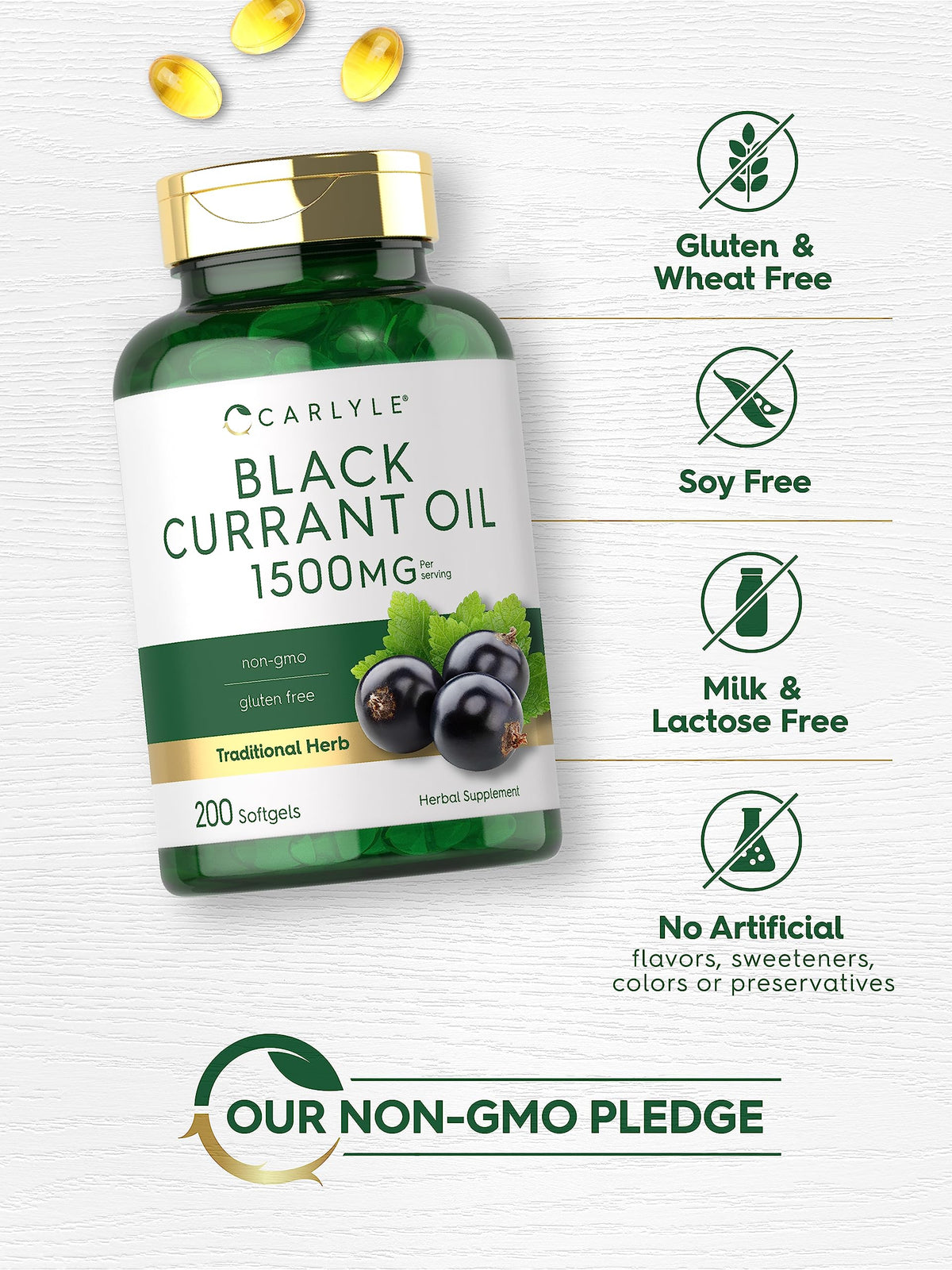Carlyle Huile de Graines de Cassis 1500 mg gélules prise