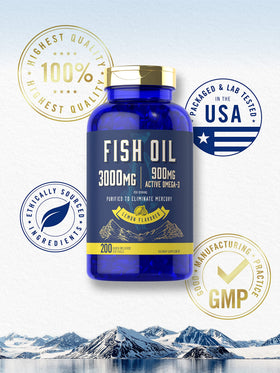 Carlyle Huile de Poisson 3000mg gélules saveur citron arrière