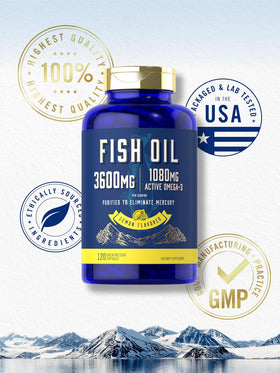 Carlyle Huile de Poisson 3600mg sur une table