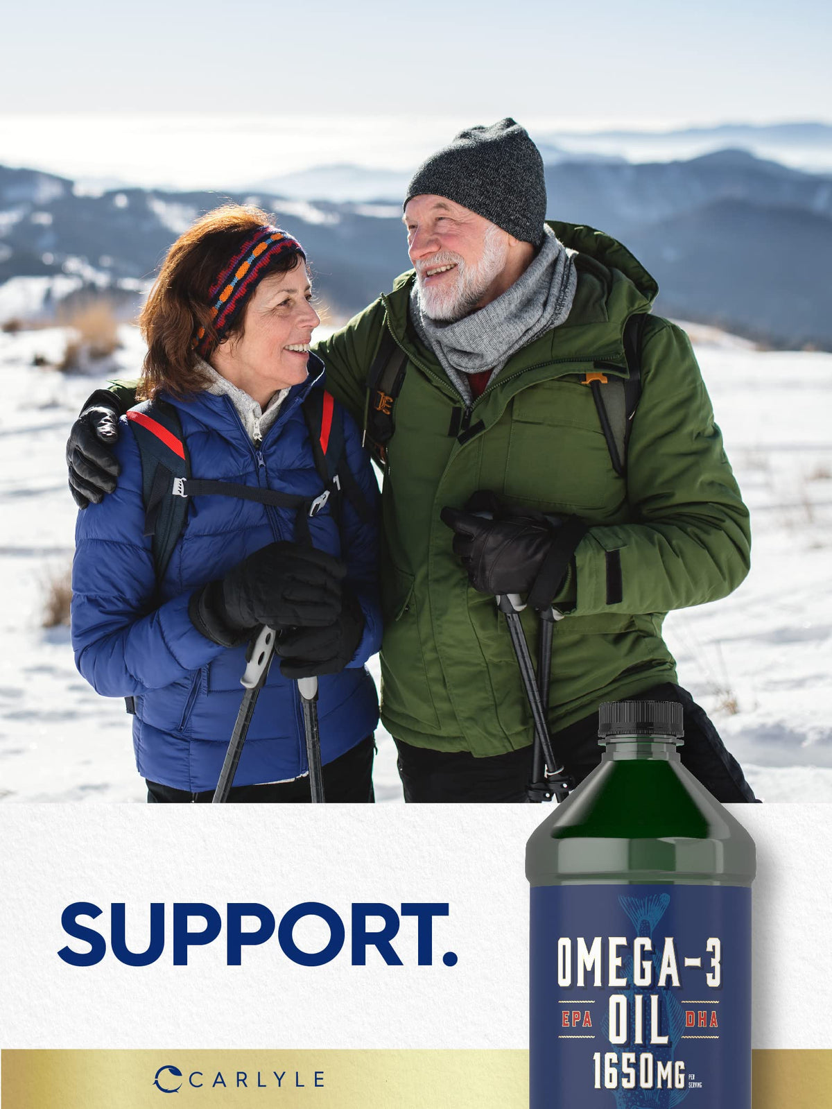 Carlyle Huile de Poisson Omega 3 1650 mg avec d'autres compléments alimentaires
