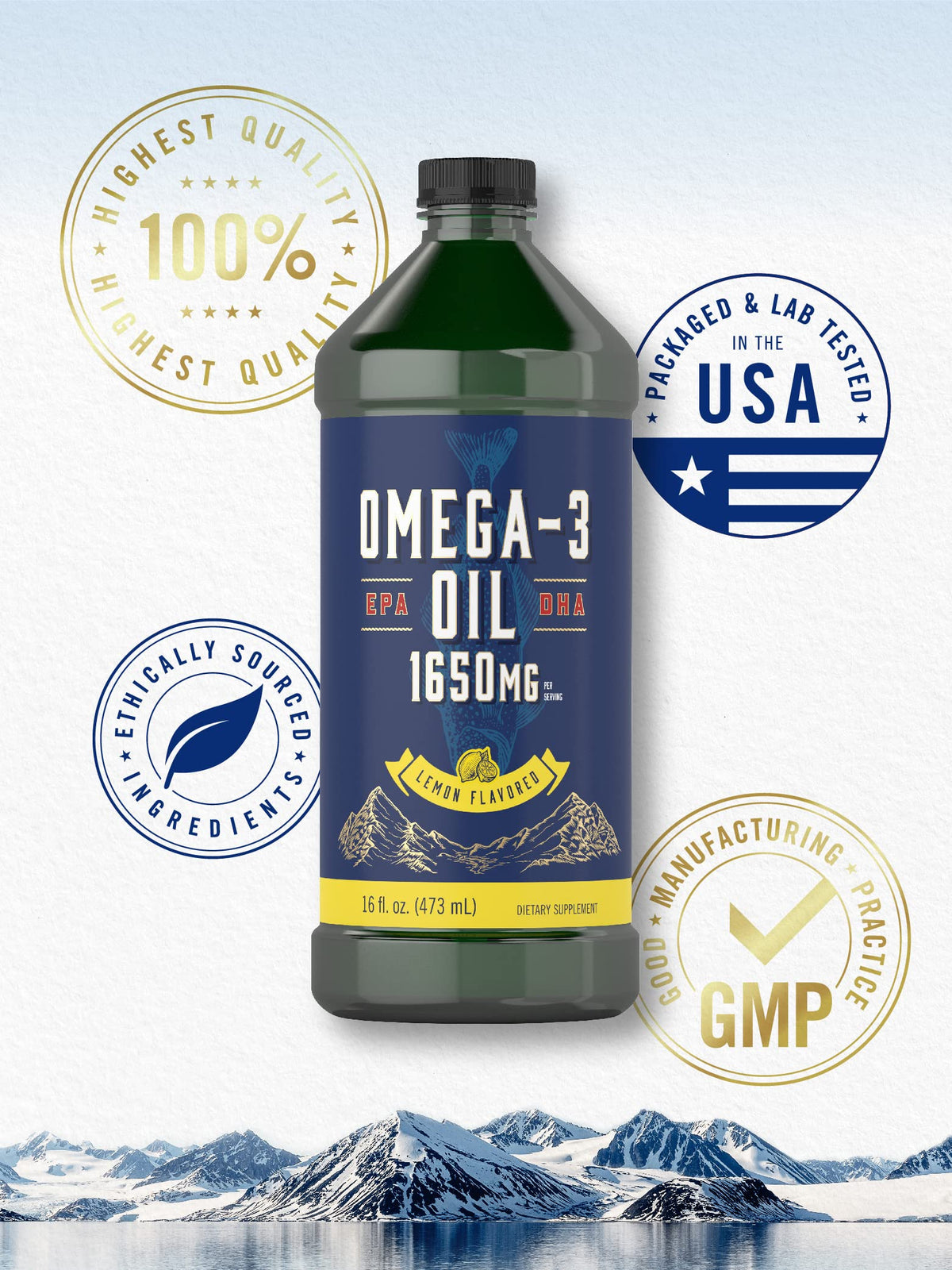 Carlyle Huile de Poisson Omega 3 1650 mg en environnement naturel