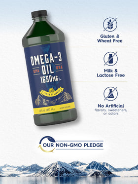 Carlyle Huile de Poisson Omega 3 1650 mg versée dans une cuillère
