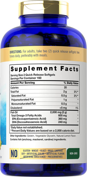 Carlyle Huile de Poisson Omega 3 gélules sur fond blanc