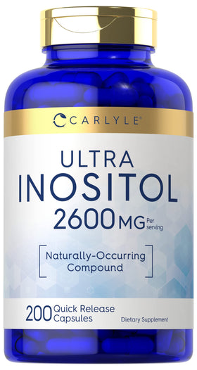 Carlyle Inositol 2600mg 200 capsules, vue avant du flacon