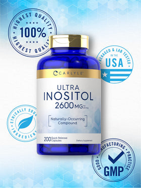 Carlyle Inositol 2600mg, capsules sur une cuillère