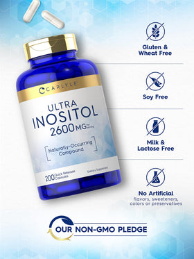 Carlyle Inositol 2600mg, vue latérale du flacon