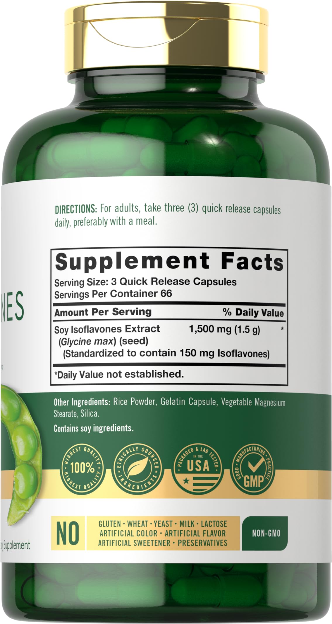 Carlyle Isoflavones de Soja 200 capsules étiquette