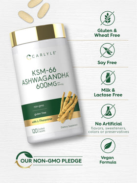 Carlyle KSM-66 Ashwagandha 600mg Extrait Vegan - ingrédients