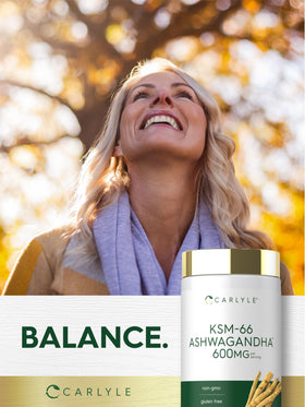 Carlyle KSM-66 Ashwagandha 600mg Extrait Vegan - label avec informations