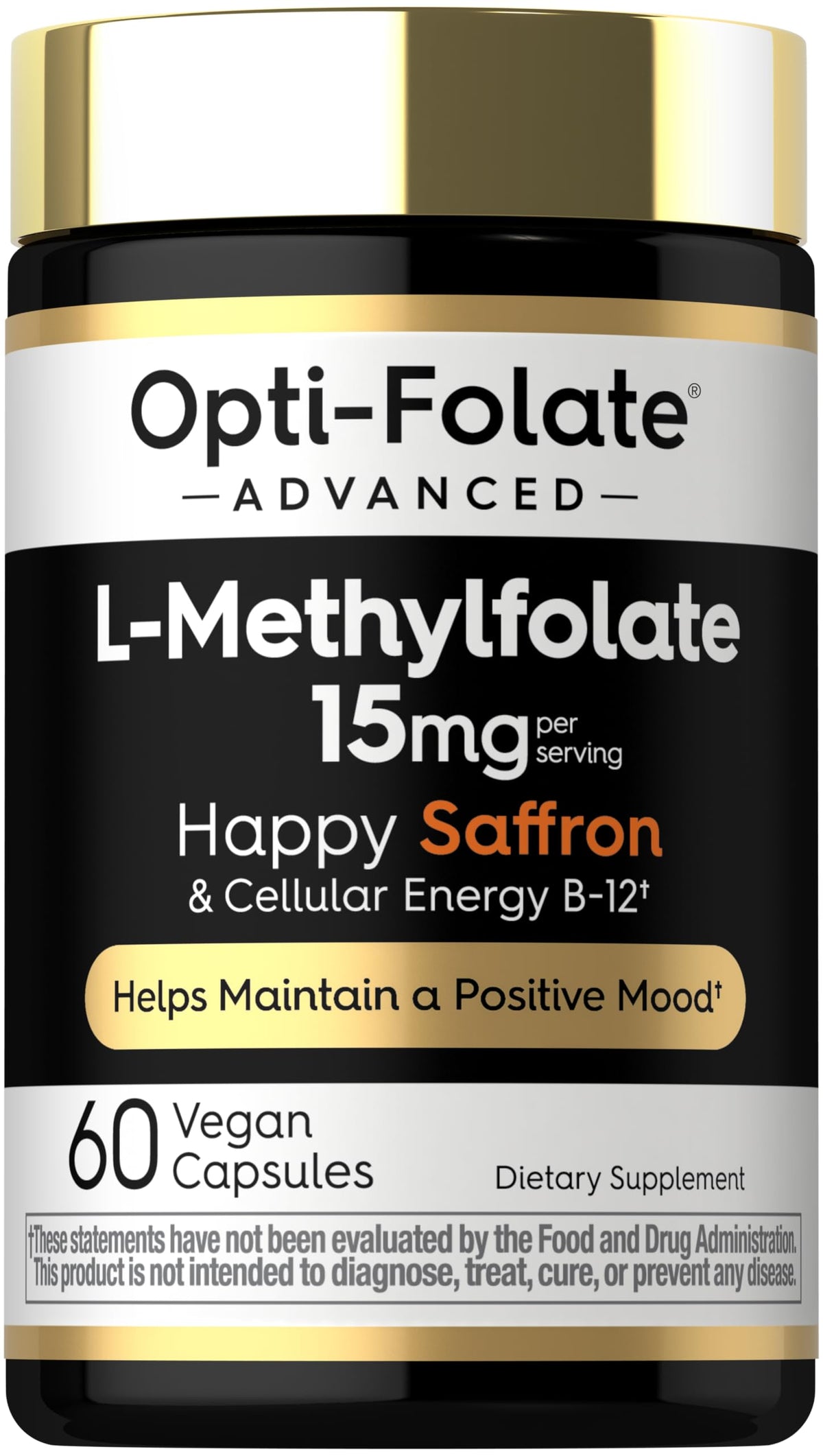 Carlyle L-Méthylfolate 15mg 60 capsules vegan avec B12 et safran