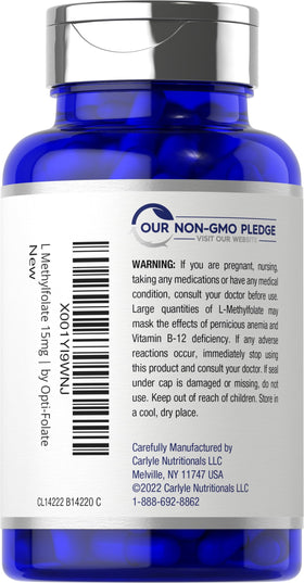Carlyle L Methylfolate 15mg capsules arrière