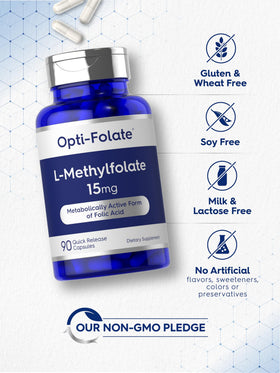 Carlyle L Methylfolate 15mg capsules sur table