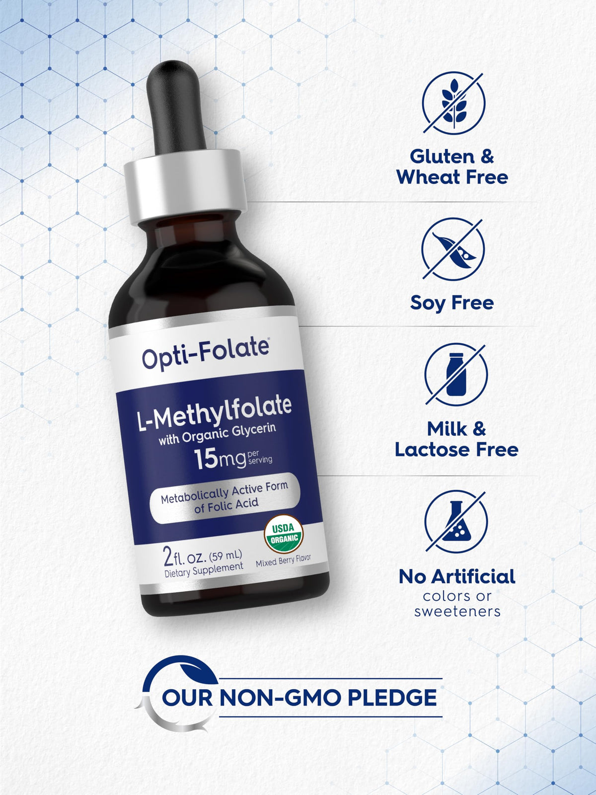 Carlyle L Methylfolate gouttes 15 mg étiquette détaillée