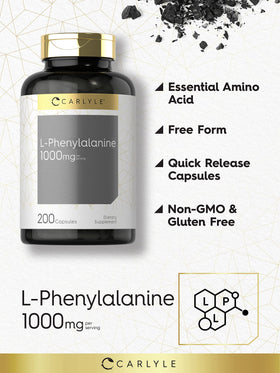 Carlyle L-Phénylalanine 1000 mg 200 capsules emballage