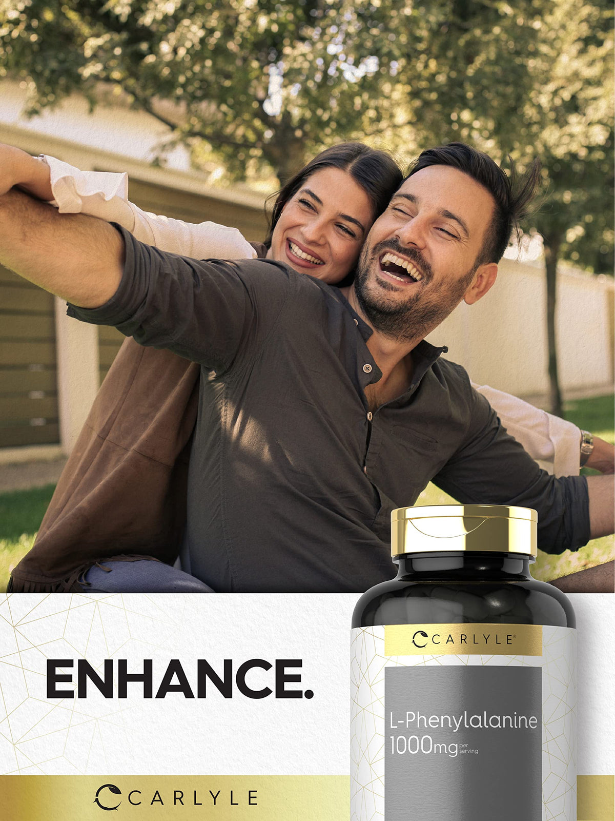 Carlyle L-Phénylalanine 1000 mg capsules avec verre d'eau