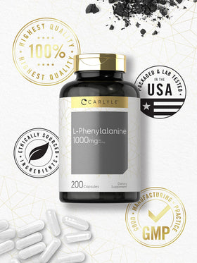 Carlyle L-Phénylalanine 1000 mg capsules sur une table