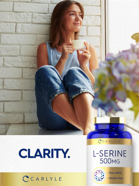 Carlyle L-Serine 500 mg, capsule ouverte montrant la taille