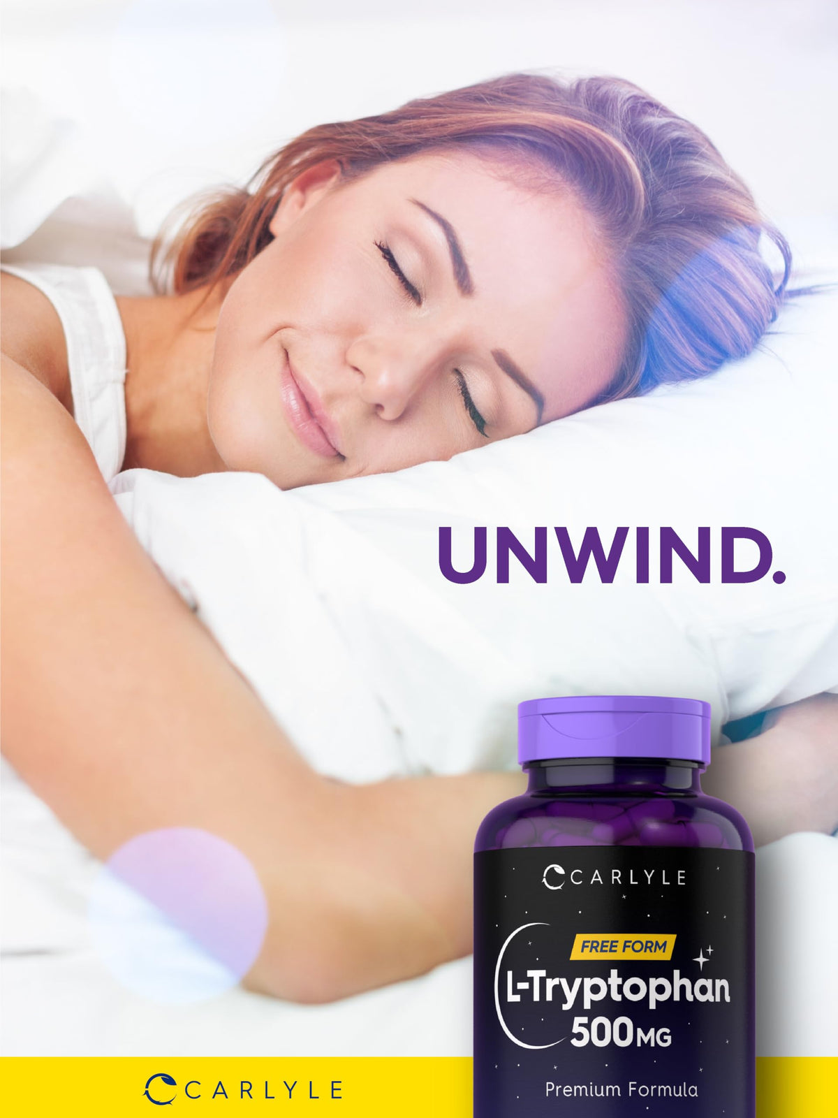 Carlyle L-Tryptophan 500mg 120 capsules avec d'autres compléments