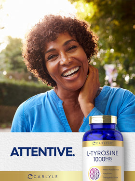 Carlyle L-Tyrosine capsules with a measuring spoon