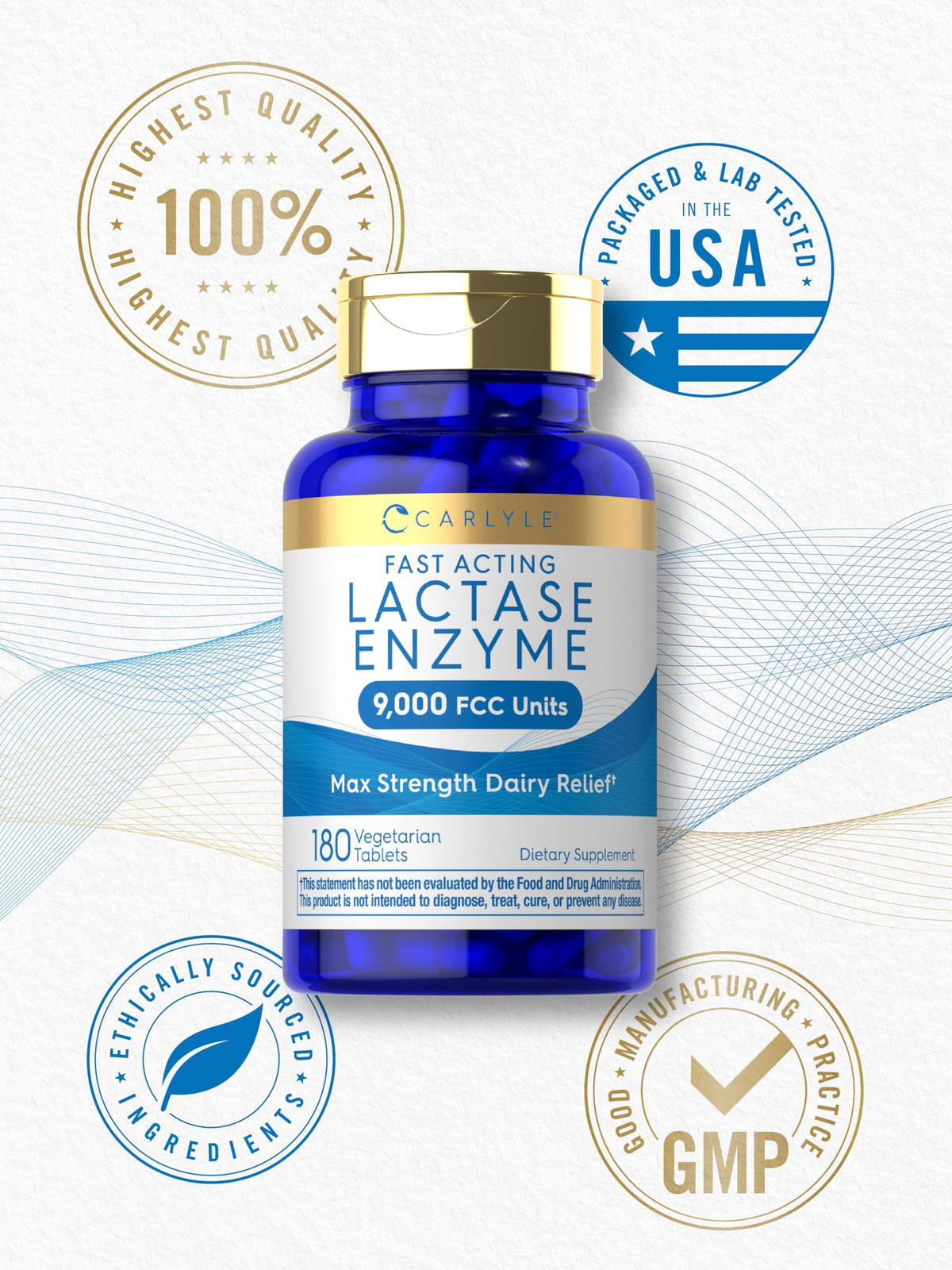 Carlyle Lactase Enzyme Tablets 9000 FCC ingredients list