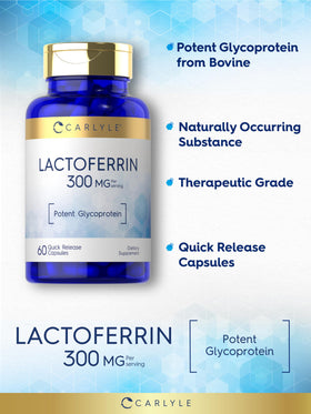 Carlyle Lactoferrine 300mg, étiquette avec ingrédients