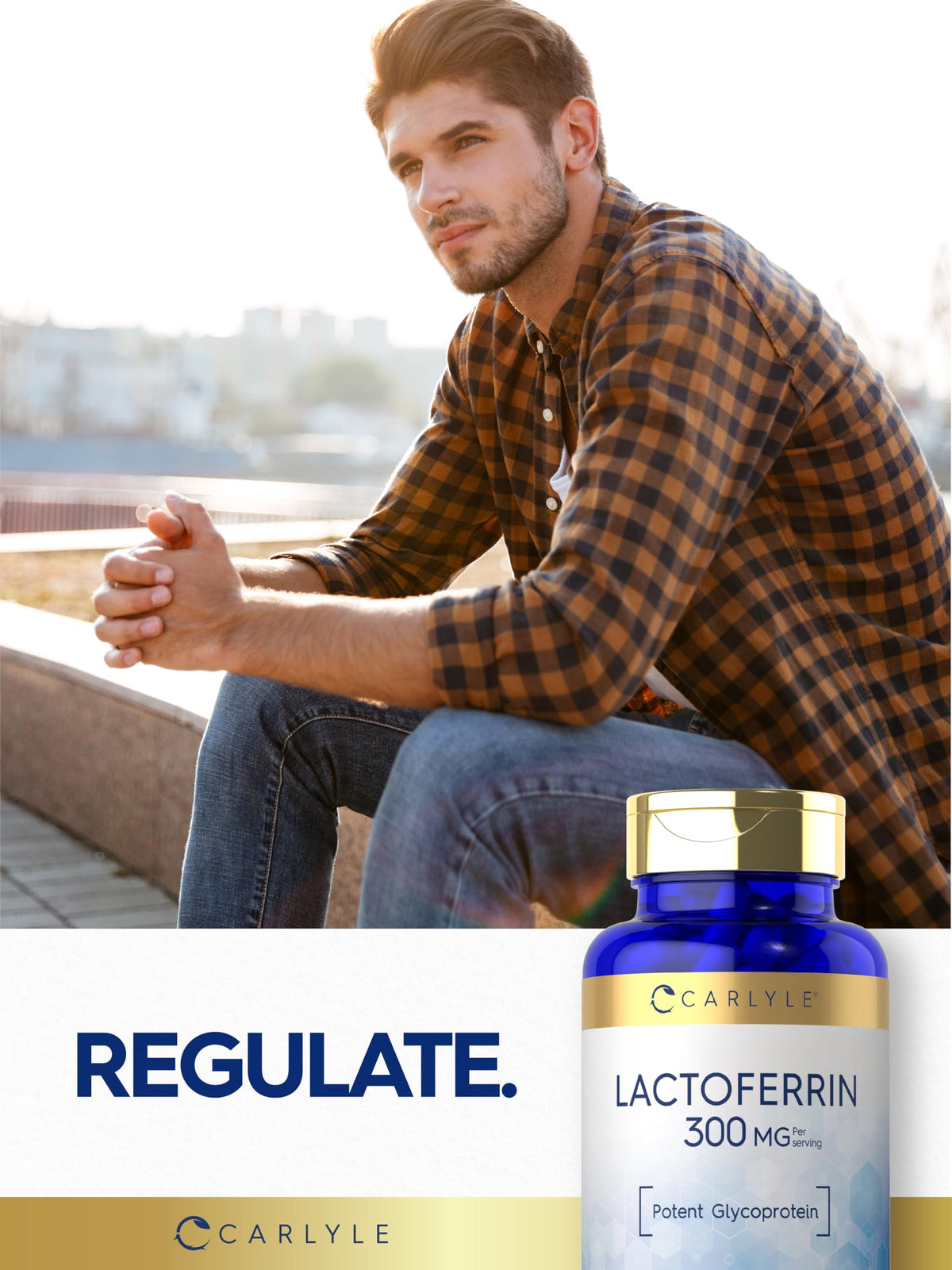 Carlyle Lactoferrine 300mg, présentation sur fond neutre
