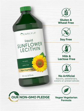 Carlyle Lécithine de Tournesol Liquide 16 fl oz avec cuillère doseuse