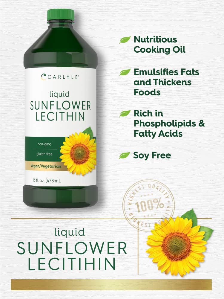 Carlyle Lécithine de Tournesol Liquide 16 fl oz vue de côté