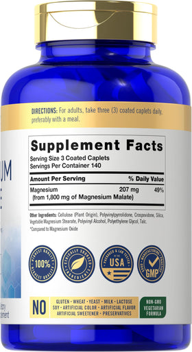 Carlyle Magnésium Malate 1800mg comprimés enrobés, vue arrière