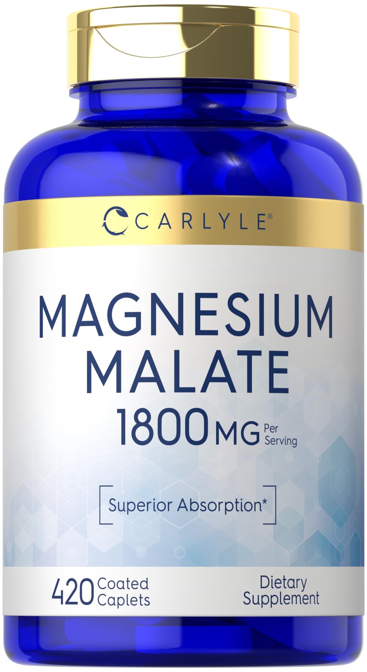 Carlyle Magnésium Malate 1800mg comprimés enrobés, vue de face