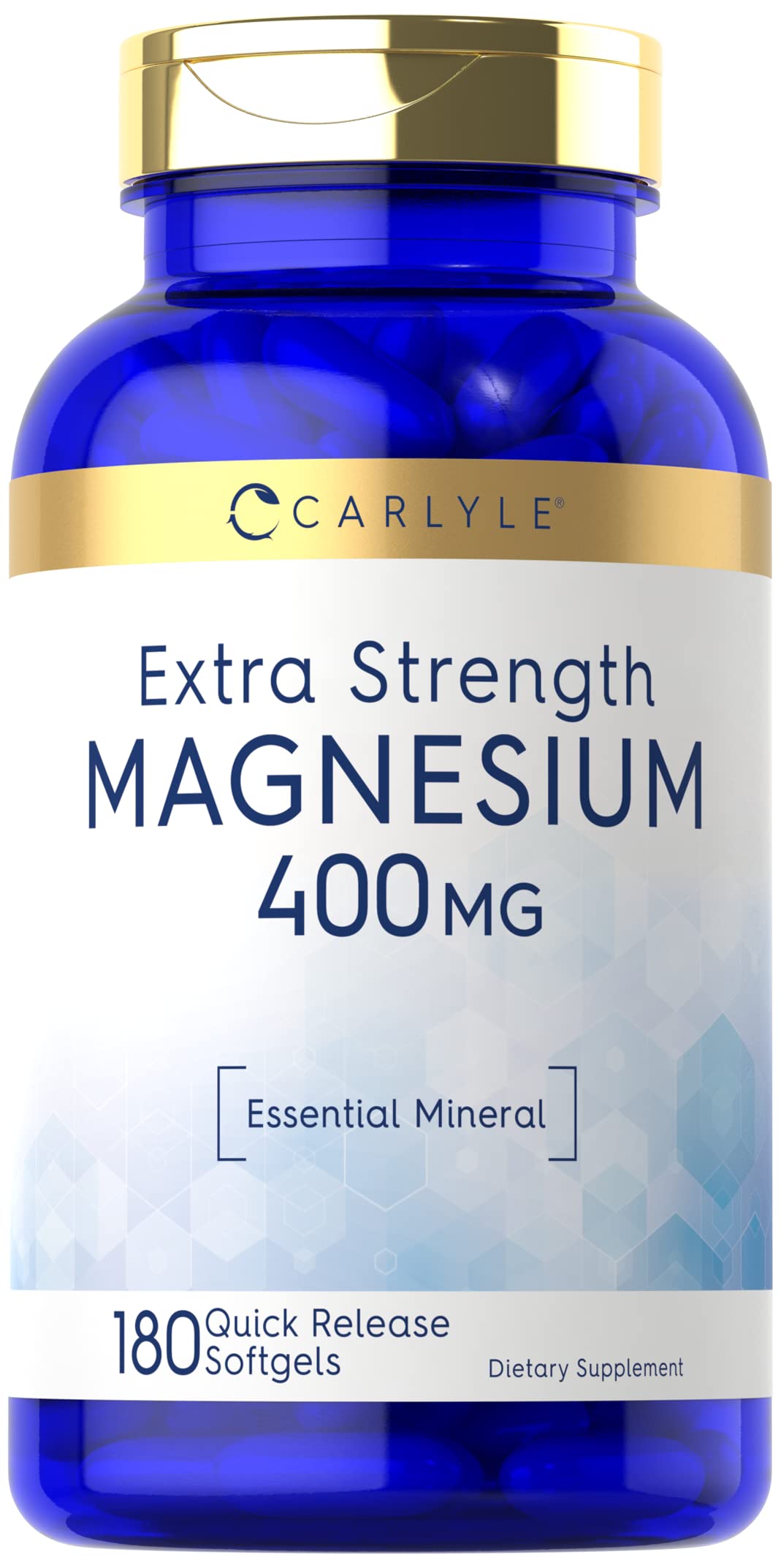 Carlyle Magnésium Oxyde 400mg 180 gélules molles devant