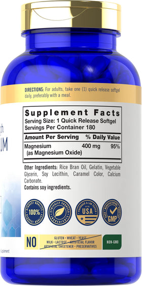 Carlyle Magnésium Oxyde 400mg étiquette et détails