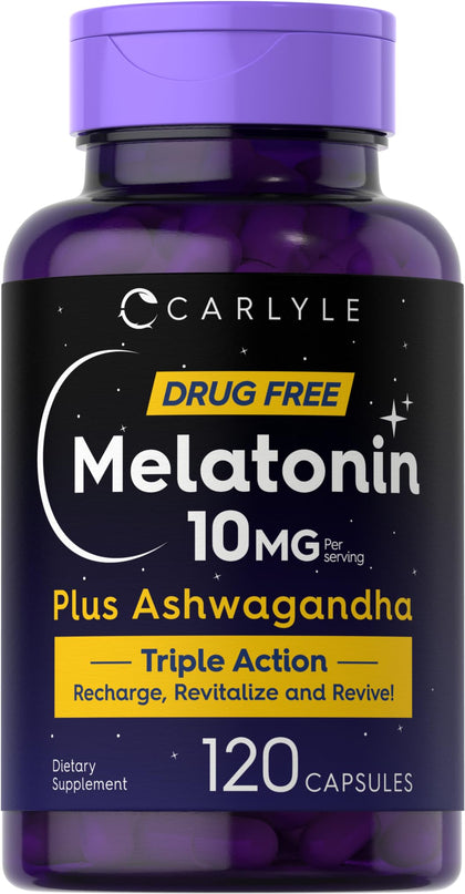 Carlyle Melatonin 10mg capsules front view