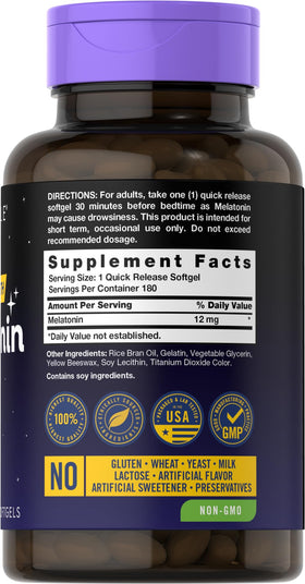 Carlyle Melatonin 12 mg capsules en milieu de vie