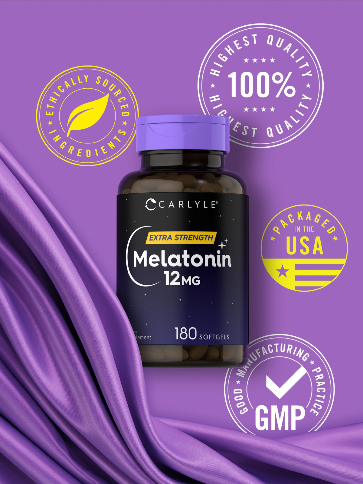 Carlyle Melatonin 12 mg sur fond neutre