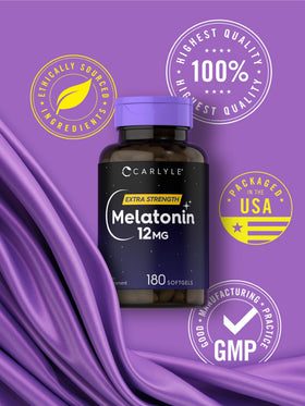 Carlyle Melatonin 12 mg sur fond neutre