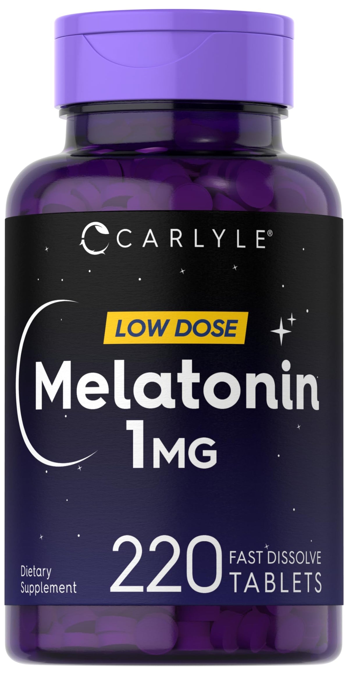 Carlyle Mélatonine 1 mg 220 comprimés à dissolution rapide, vue de face