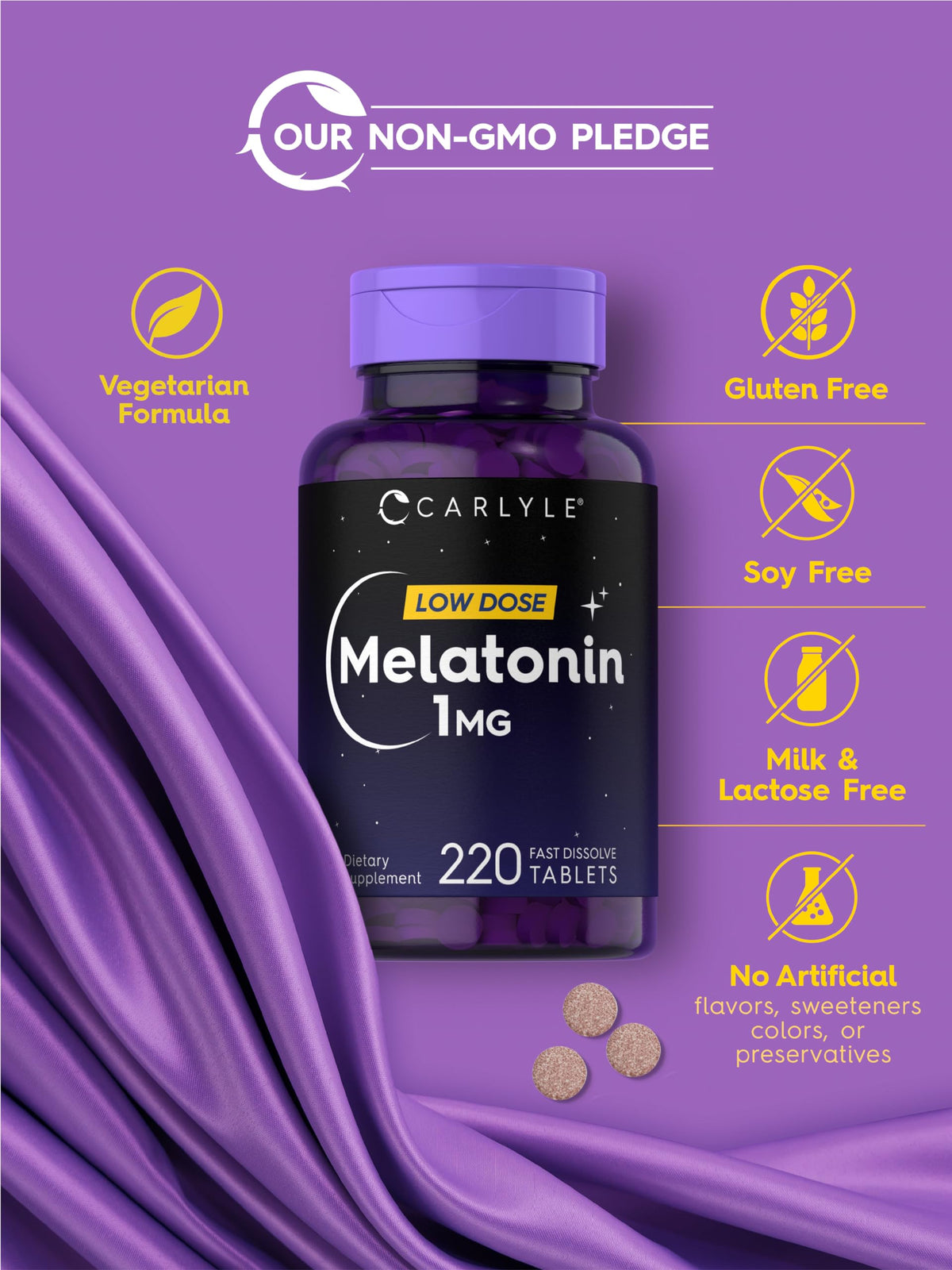 Carlyle Mélatonine 1 mg comprimé en gros plan