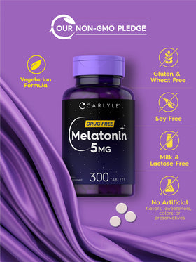 Carlyle Mélatonine 5 mg, détails des ingrédients sur la boîte