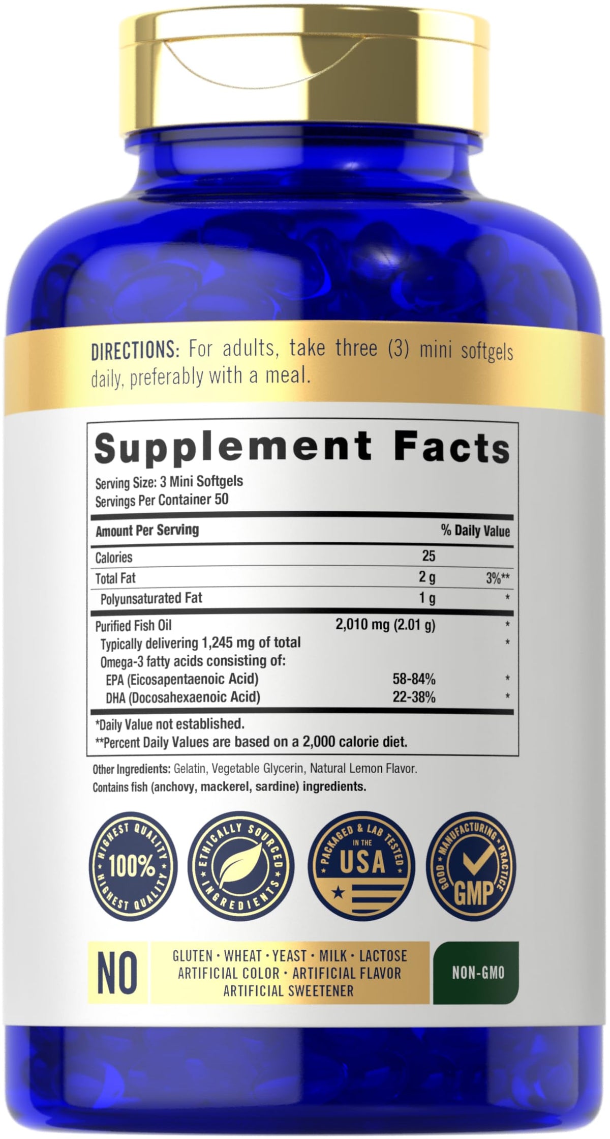 Carlyle Mini Fish Oil Softgels boîte avec gélules