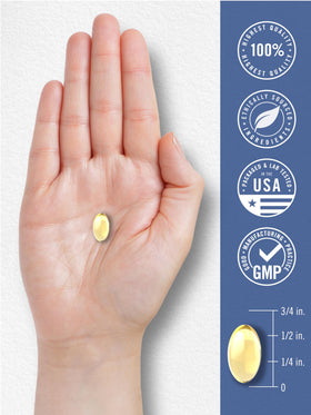 Carlyle Mini Fish Oil Softgels et ingrédients sur l'emballage