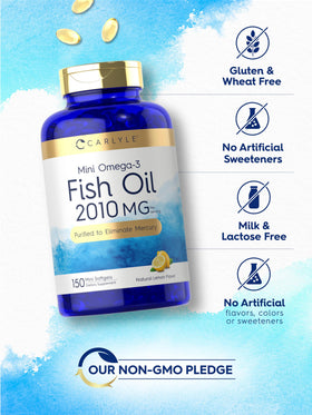 Carlyle Mini Fish Oil Softgels vue latérale de l'emballage