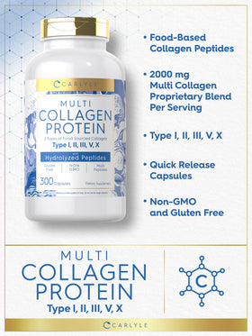 Carlyle Multi Collagène 2000mg 300 capsules avec étiquette