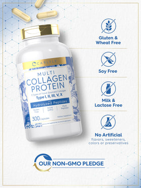 Carlyle Multi Collagène 2000mg 300 capsules ouvertes