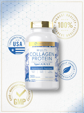 Carlyle Multi Collagène 2000mg 300 capsules sur fond blanc