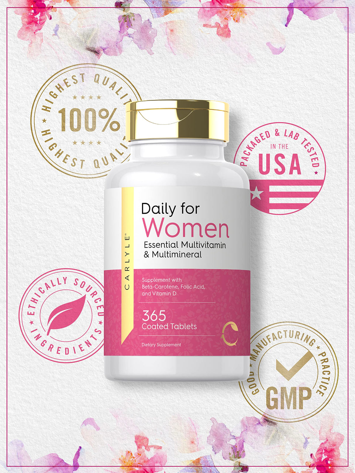 Carlyle Multivitamines et Minéraux pour Femmes, comprimés dans un pot