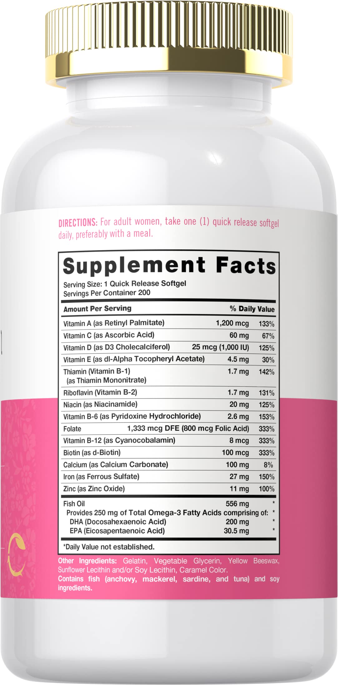 Carlyle Multivitamines Femmes, étiquette du produit