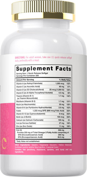 Carlyle Multivitamines Femmes, étiquette du produit